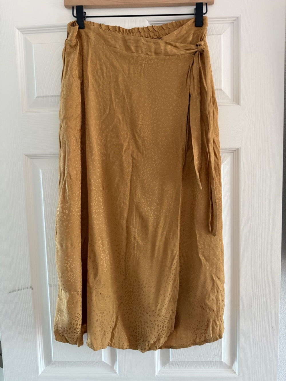 URBAN Romantics Golden Mustard Wrap Maxi Skirt with Side Tie